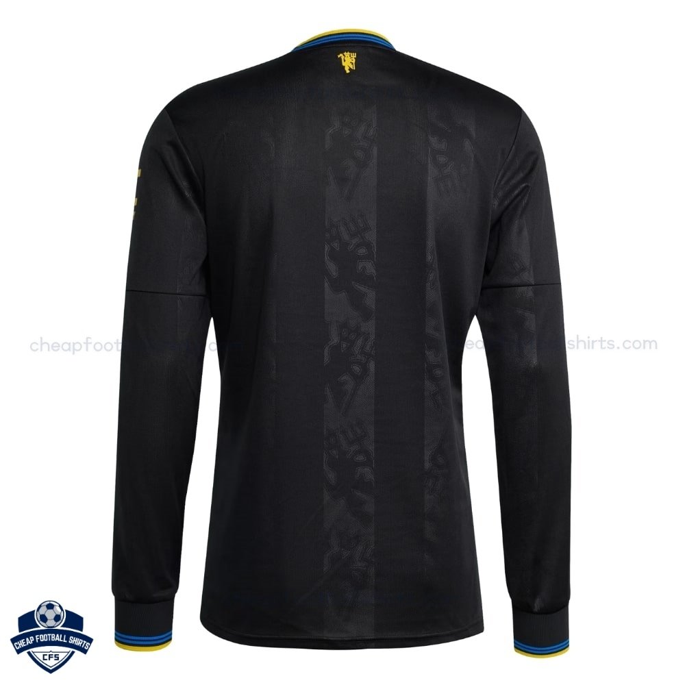 Manchester United Third Men Football Shirt 25/26 Long Sleeve - Back View