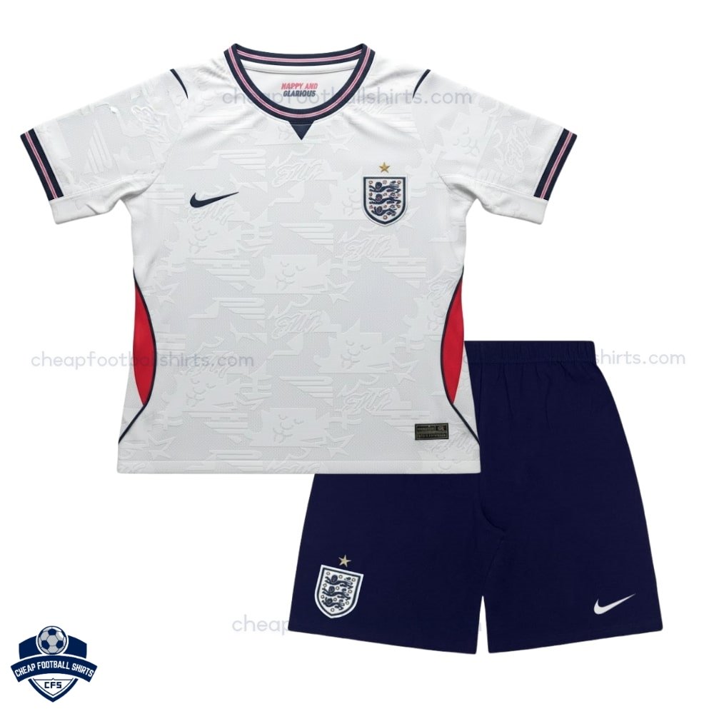 England Home Kids Football Kit 2026 - Front View