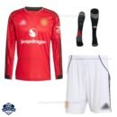 Manchester United Home Kids Football Kit 25/26 Long Sleeve - Front View