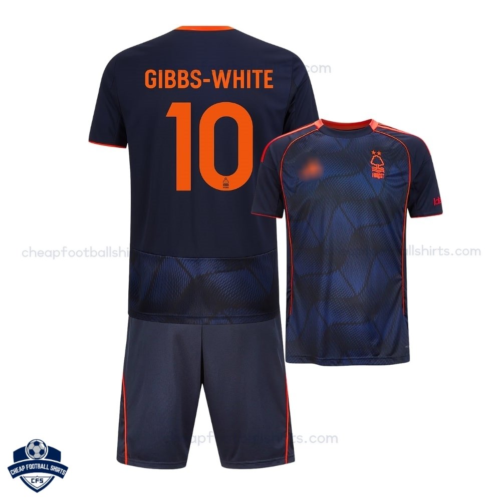 Nottingham Forest GIBBS-WHITE 10 Third Kids Football Kit 25/26 - Overview