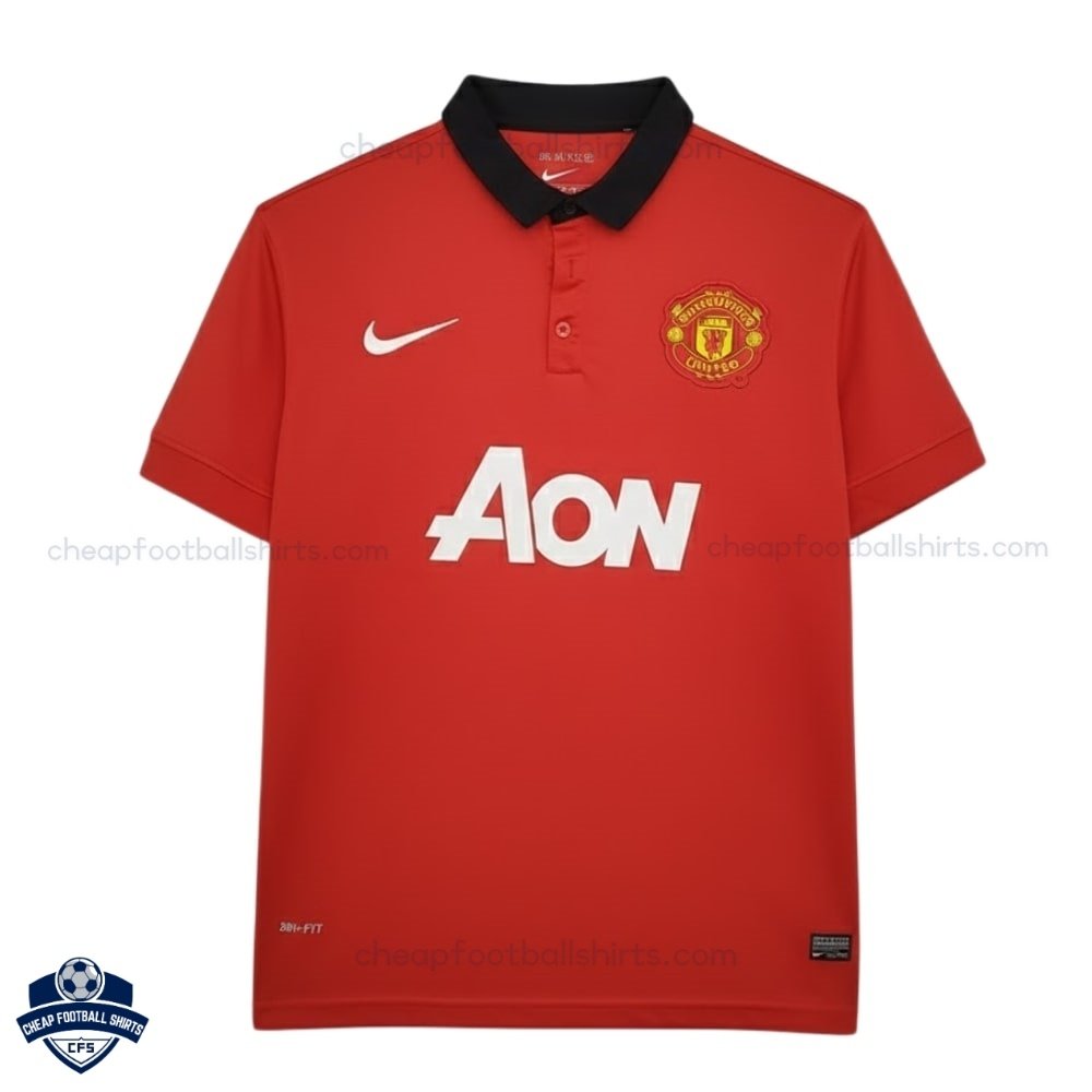 Retro Manchester United Home Men Football Shirt 2013/14 - Front View