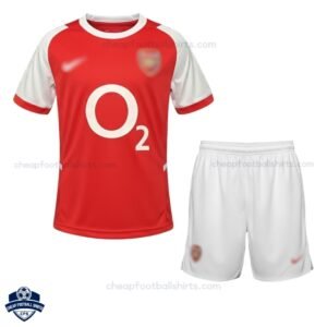 Retro Arsenal Home Kids Football Kit 2002/04 - Front View