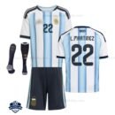 Argentina L.MARTINEZ 22 World Cup Home Kids Football Kit 2026 - Overview with socks