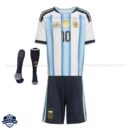 Argentina MESSI 10 Home Kids Football Kit 2026 - Front View with socks