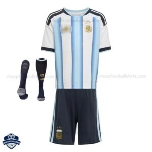 Argentina Home Kids Football Kit 2026 - Front View with socks