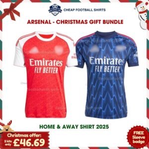 Arsenal FC Christmas Gift Bundle - Home & Away Cheap Football Shirts 2025/26