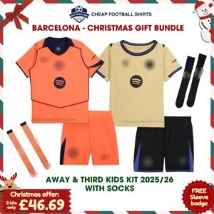 Barcelona FC Christmas Football Kit Bundle 25/26 - Away & Third