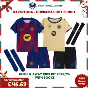 Barcelona FC Christmas Football Kit Bundle 25/26 - Home & Away