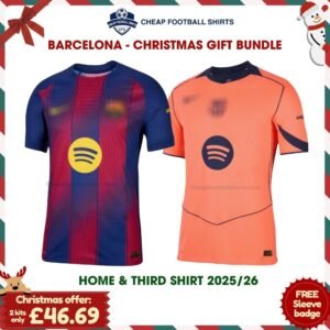 Barcelona FC Christmas Gift Bundle - Home & Third Cheap Football Shirts 2025/26