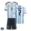 Argentina DE PAUL 7 Home Kids Football Kit 2026 - Overview