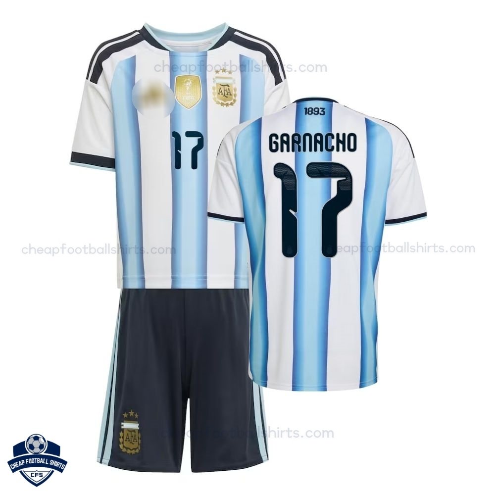Argentina GARNACHO 17 Home Kids Football Kit 2026 - Overview