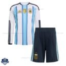 Argentina Home Kids Football Kit 2026 Long Sleeve