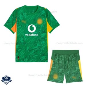 Dortmund Green Goalkeeper Kids Football Kit 25/26 - Front View