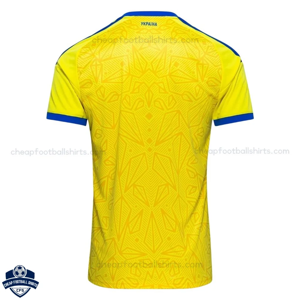 Ukraine World Cup 2026 Home Men Cheap Football Shirt - Back View