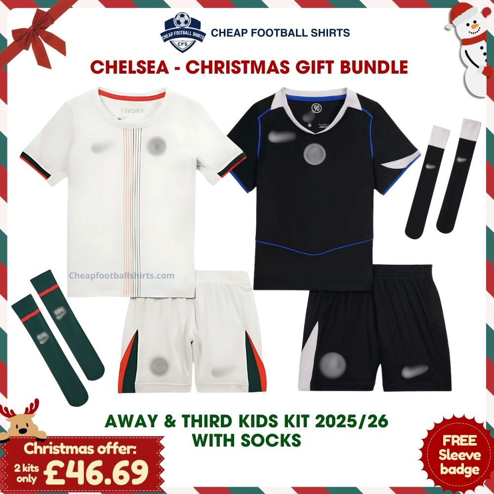 Chelsea Christmas Football Kit Gift Pack 25/26 - Away & Third