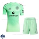 Manchester United Light Green Goalkeeper Kids Football Kit 25/26