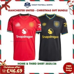 Manchester United Christmas Football Shirt Gift Pack 25/26 - HOME THIRD