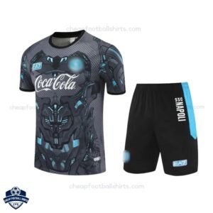 SSC Napoli Grey Training Kids Football Kit 25/26 - Front View