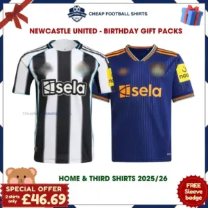 Newcastle United FC Gift Bundle - Home & Third Cheap Football Shirts 2025/26