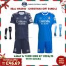 Real Madrid Christmas Football Gift Bundle 25/26 - Away & Third