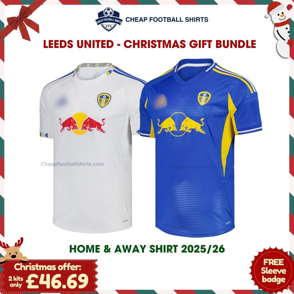 Leeds United Christmas Football Shirt Gift Pack 25/26 - Home & Away
