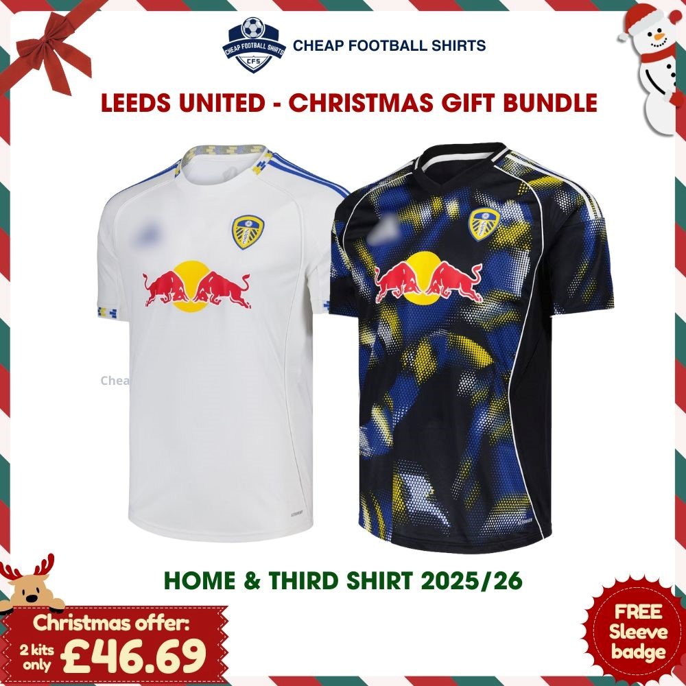 Leeds United Christmas Football Shirt Gift Pack 25/26 - Home & Third