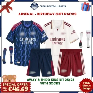 Arsenal Birthday Football Gift Bundle 25/26 - Away & Third