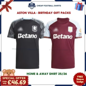 Aston Villa FC Gift Bundle - Home & Away Cheap Football Shirts 2025/26