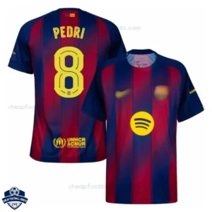 Barcelona Home Men Football Shirt 25/26 PEDRI 8