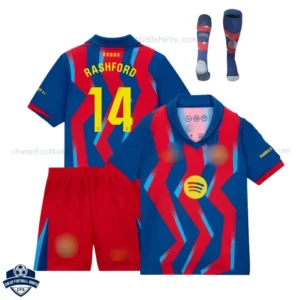 Barcelona Fourth Kids Football Kit 25/26 RASHFORD 14 with socks