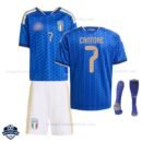 Italy World Cup CANTORE 7 Home Kids Football Kit 2026 - Overview