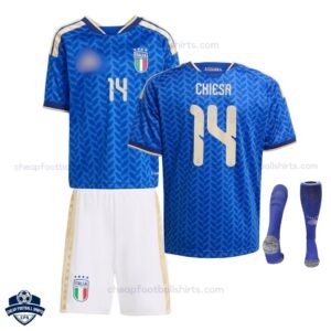 Italy World Cup CHIESA 14 Home Kids Football Kit 2026 - Overview