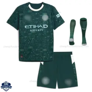 Manchester City Fourth Kids Cheap Football Kit 2025/26 - front view