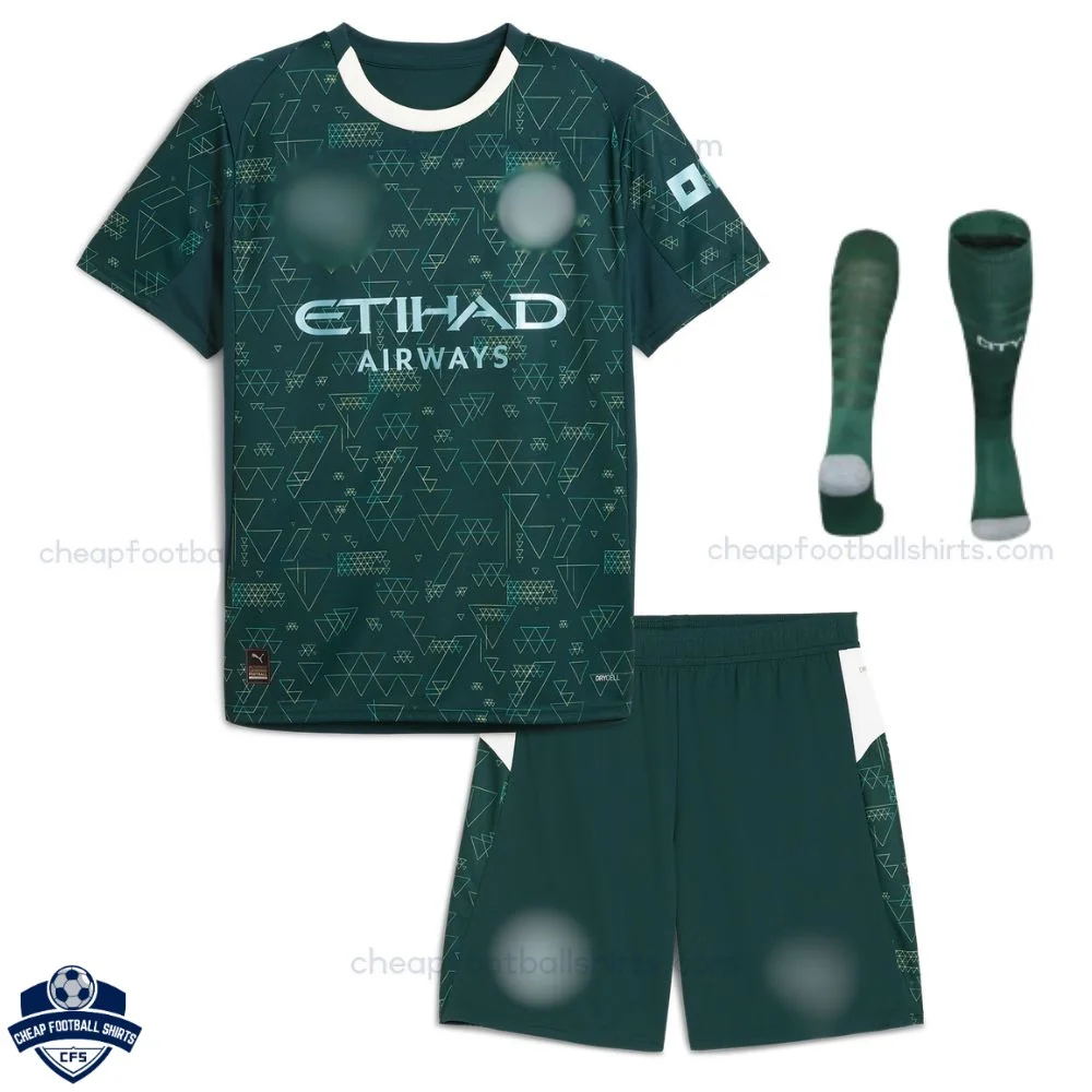 Manchester City Fourth Kids Cheap Football Kit 2025/26 - front view
