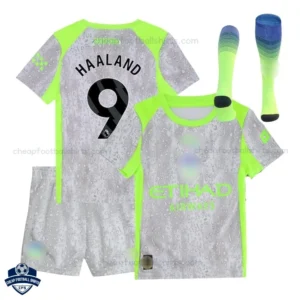 Manchester City Third Kids Football Kit 25/26 HAALAND 9 - Overview