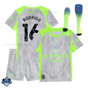 Manchester City Third Kids Football Kit 25/26 RODRIGO 16 - Overview
