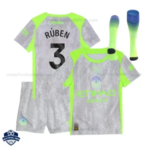 Manchester City Third Kids Football Kit 25/26 RÚBEN 3 - Overview