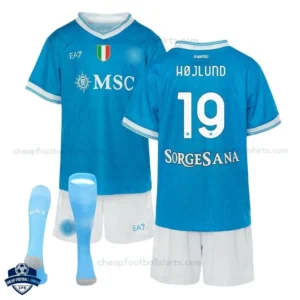 SSC Napoli Home Kids Football Kit 25/26 HØJLUND 19 - Overview