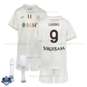 SSC Napoli Away Kids Football Kit 25/26 LUKAKU 9 - Overview