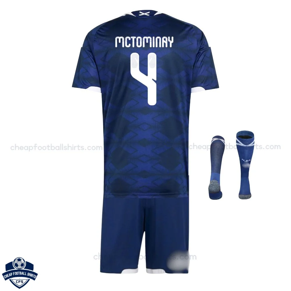 Scotland World Cup MCTOMINAY 4 Home Kids Cheap Football Kit 2026 - Back View