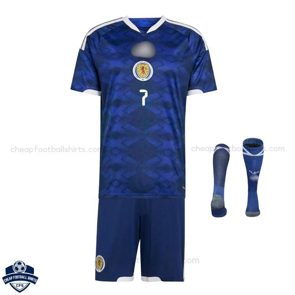 Scotland World Cup MCGINN 7 Home Kids Cheap Football Kit 2026 - Front View