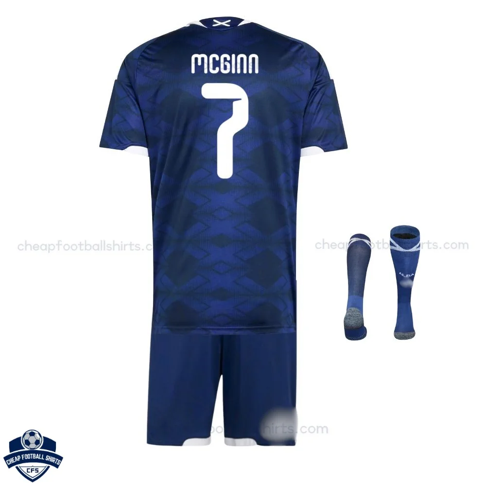 Scotland World Cup MCGINN 7 Home Kids Cheap Football Kit 2026 - back view