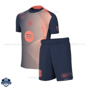 Barcelona Pre Match Third Kids Football Kit 25/26 - Front view