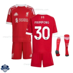 Liverpool FRIMPONG 30 Home Kids Football Kit 25/26
