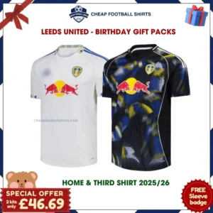 Leeds United Football Shirt Gift Pack 25/26 - Home & Third