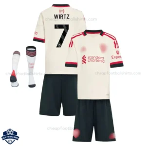 Liverpool WIRTZ 7 Away Kids Cheap Football Kit 2025/26_Overview