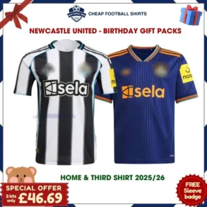Newcastle United FC Gift Bundle - Home & Third Cheap Football Shirts 2025/26