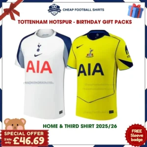 Tottenham BIRTHDAY Football Shirt Gift Pack 25/26 - Home & Third