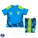Spain Blue Goalkeeper Kids Football Kit 25/26 - Front View