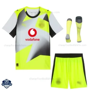 Dortmund Away Kids Football Kit 25/26 - Front View with socks